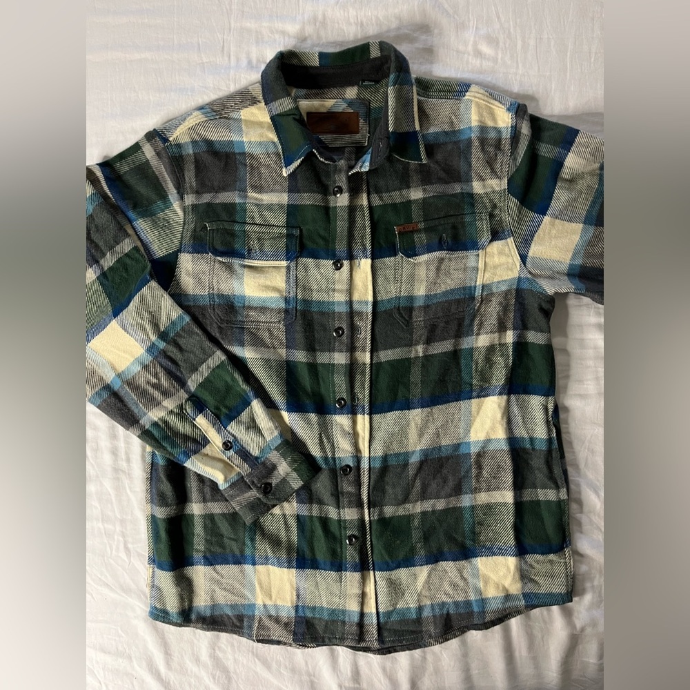Orvis Green and Blue Plaid Shirt Jacket